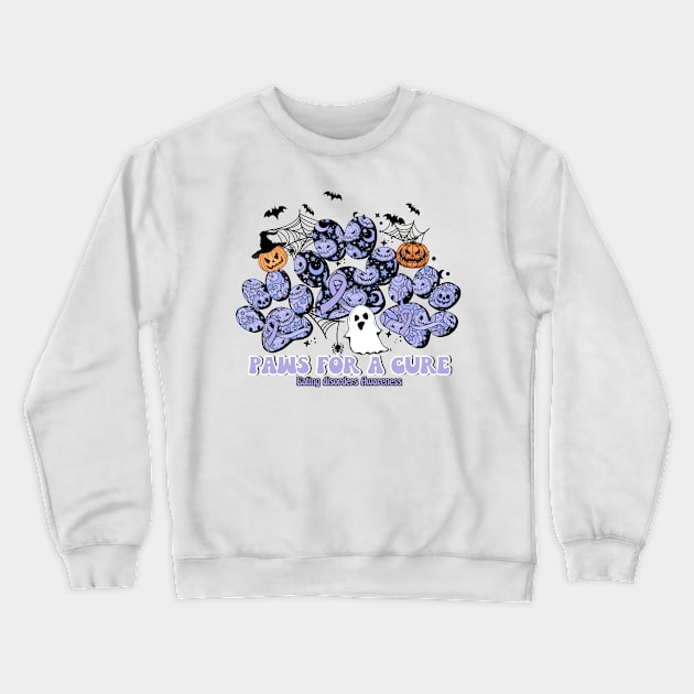 Eating disorders Awareness - paws for a cure halloween Crewneck Sweatshirt by Gost